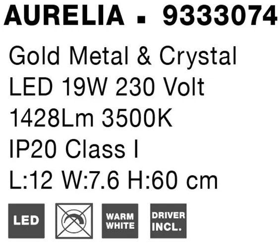 Aplica LED de perete cristal design elegant AURELIA