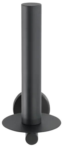 WENKO 24262100 - Suport pentru hârtie igienică BOSIO BLACK, 8 x 18 cm, inox/argintiu