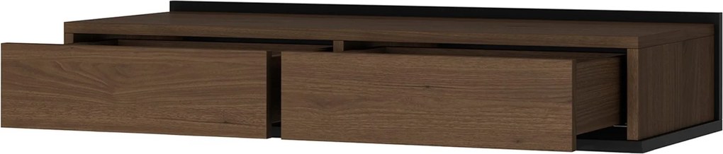 Consolă suspendată Zenar 100 cm cu sertare - nuc elegant / negru