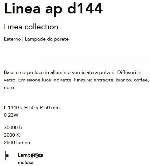 Aplica LED iluminat exterior ambiental IP54 Linea ap d144 cafenie