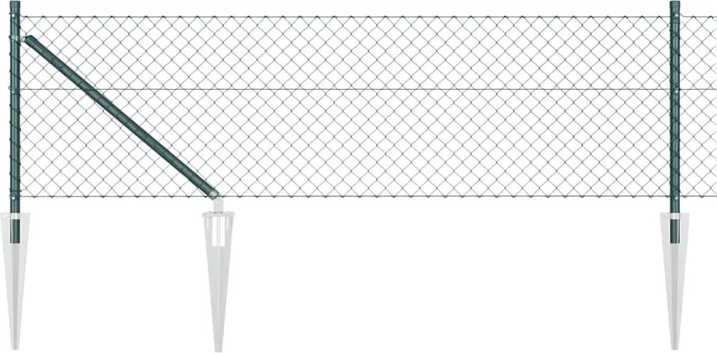 vidaXL Stâlp de gard. Verde 10 x 0,4 m (mesh 40 x 40 mm) Oțel și PVC