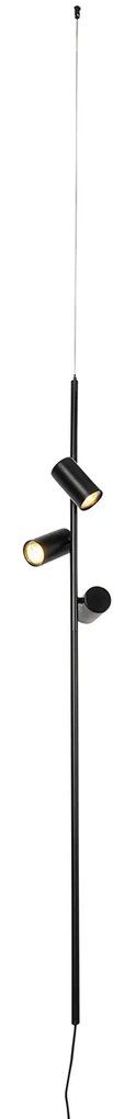 Lampă suspendată neagră cu comutator de picior cu 3 lumini - Jeana Luxe