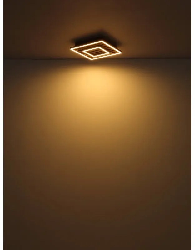 Plafoniera LED riflaj MDF cu efect de lemn WOODY 45x45cm