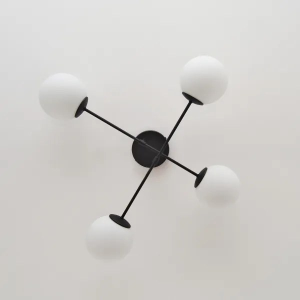 Lustră aplicată MOON 4xE27/15W/230V negru