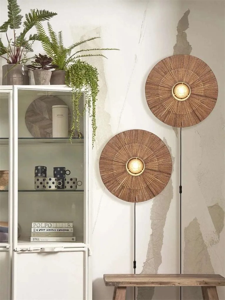 Aplica de perete eco din iuta Iguazu L disc 55cm, nat