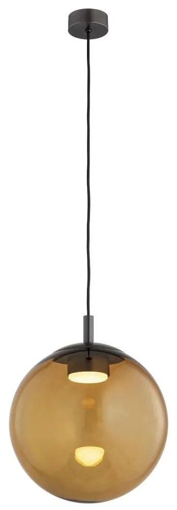 Lustra suspendata din Sticla, Chihlimbar, Metal, Titan, SACRAMENTO
