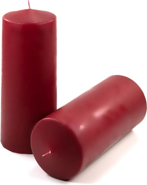 Set de lumânări, 25 cm, Ø 10 cm, burgundy, 4 buc