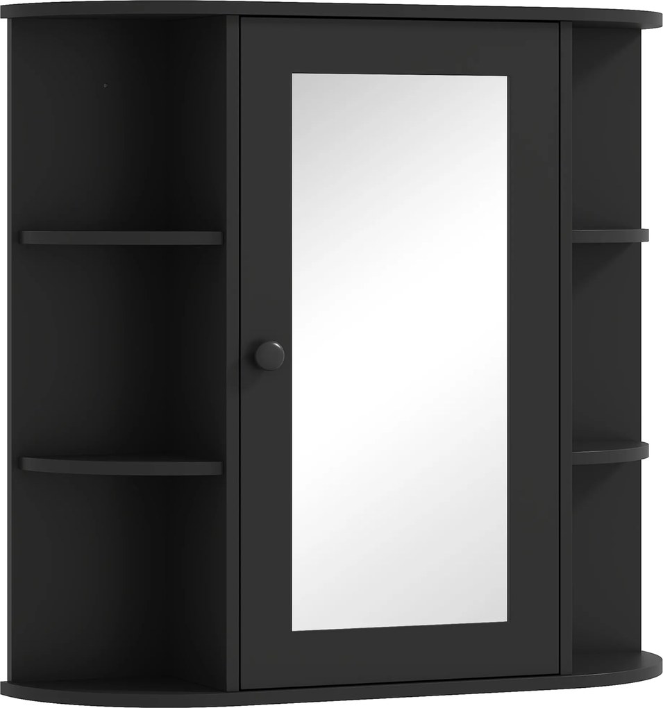 Homcom Dulapior Baie cu Oglinda – Lemn Alb 66×17×63 cm | Aosom Romania