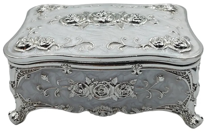 Caseta bijuterii argintata SOPHIE, 11x7x5cm