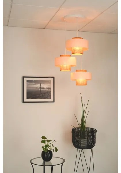 Brilagi - Candelabru pe cablu DALLAS 3xE27/15W/230V maro/crem/alb