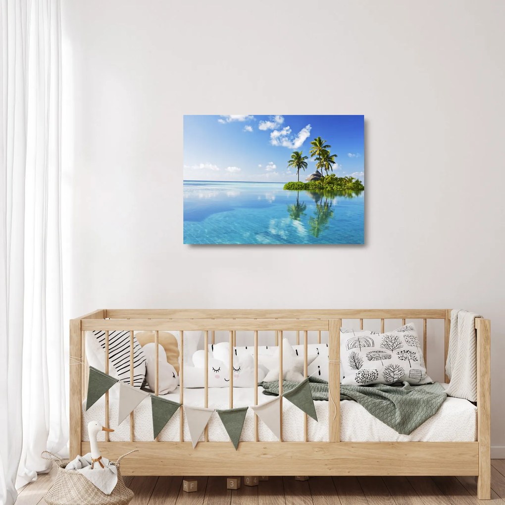 Tablou pe sticlă - Insula tropicală (70x50 cm)