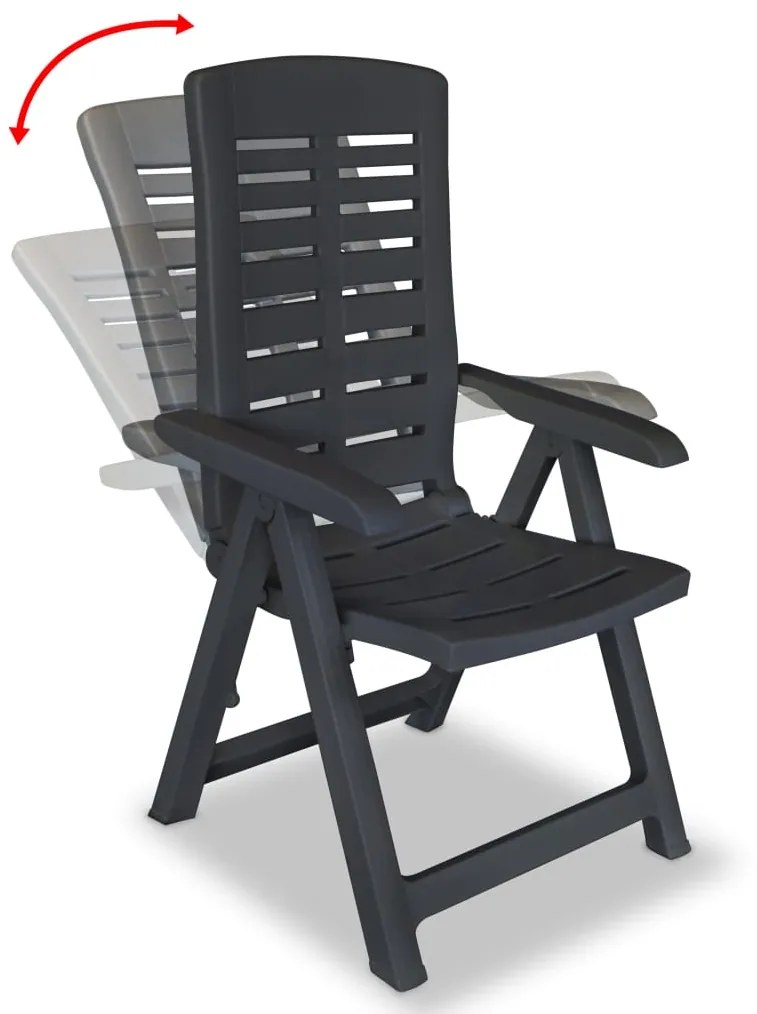 275072 vidaXL Scaune de grădină rabatabile, 6 buc., antracit, plastic