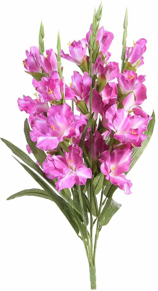 Buchet de flori artificiale gladiole roz intens 58 H