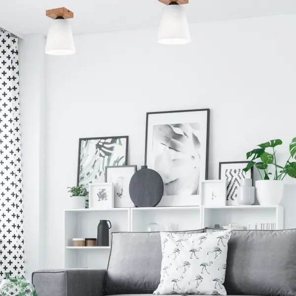 Lustră aplicată LULA 1xE27/60W/230V stejar