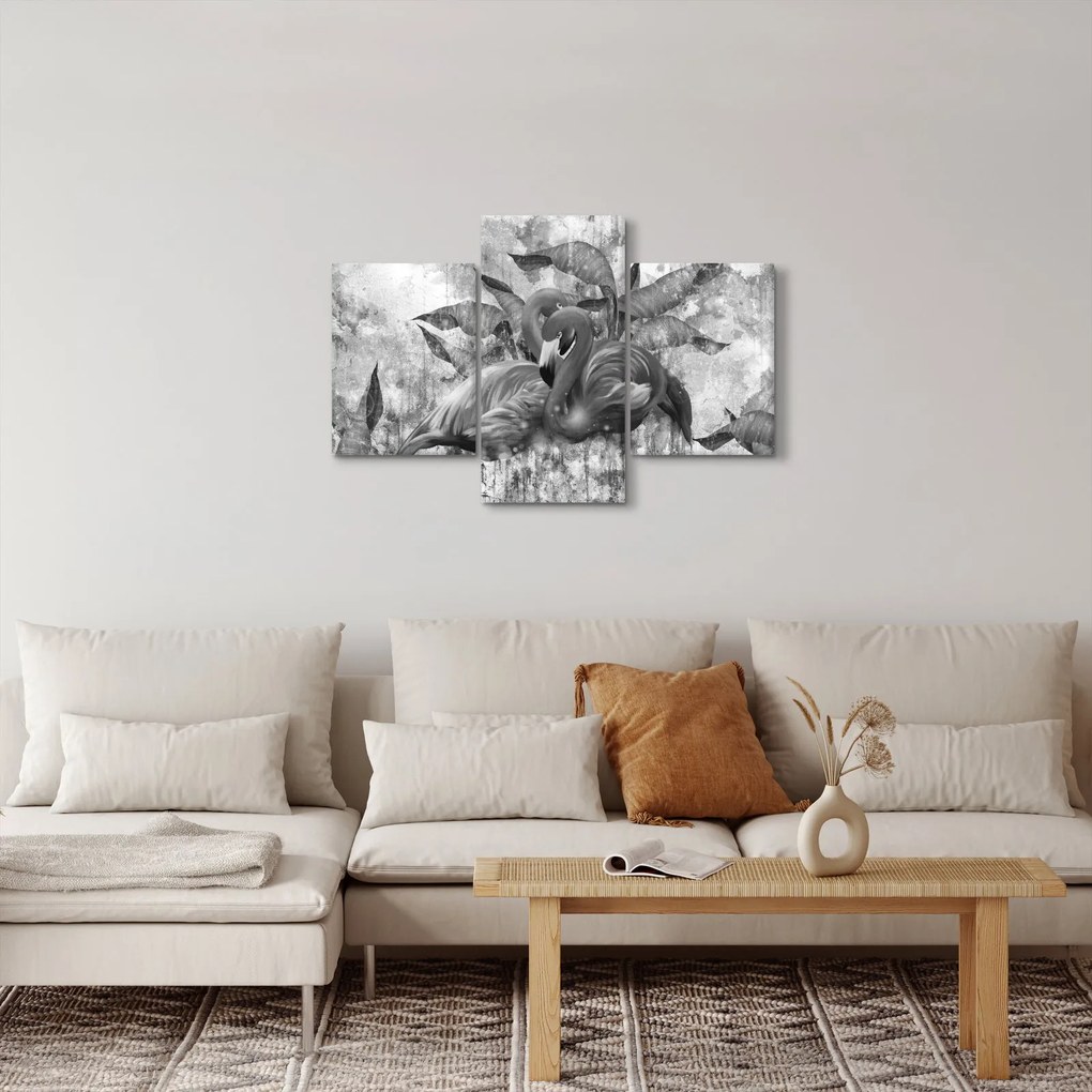Tablou - Graffiti cu flamingo (90x60 cm)
