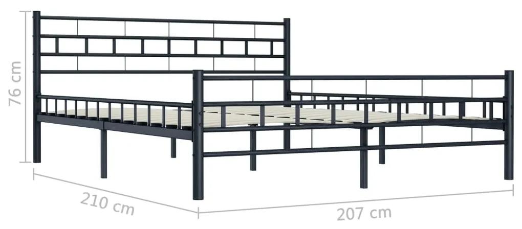 Cadru de pat, negru, 200 x 200 cm, otel Negru, 200 x 200 cm
