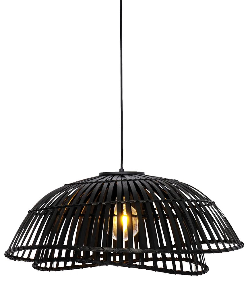 Lampă suspendată orientală din bambus negru 62 cm - Pua