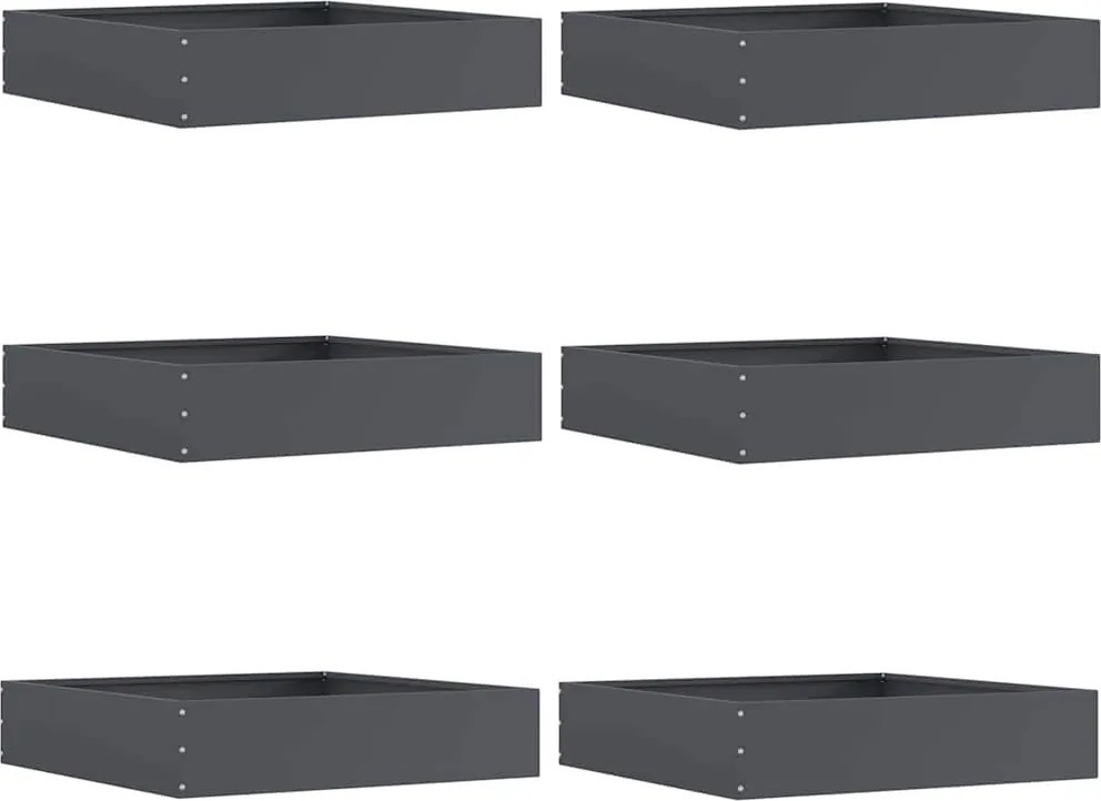 vidaXL Margine pentru gazon 6 pcs Antracit 60 x 60 x 13 cm Oțel