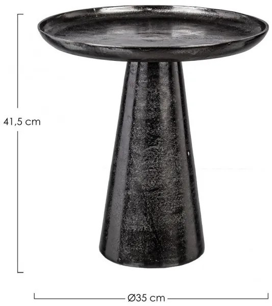 Masă de cafea, neagra, D35 cm, Kulvir, Bizzotto