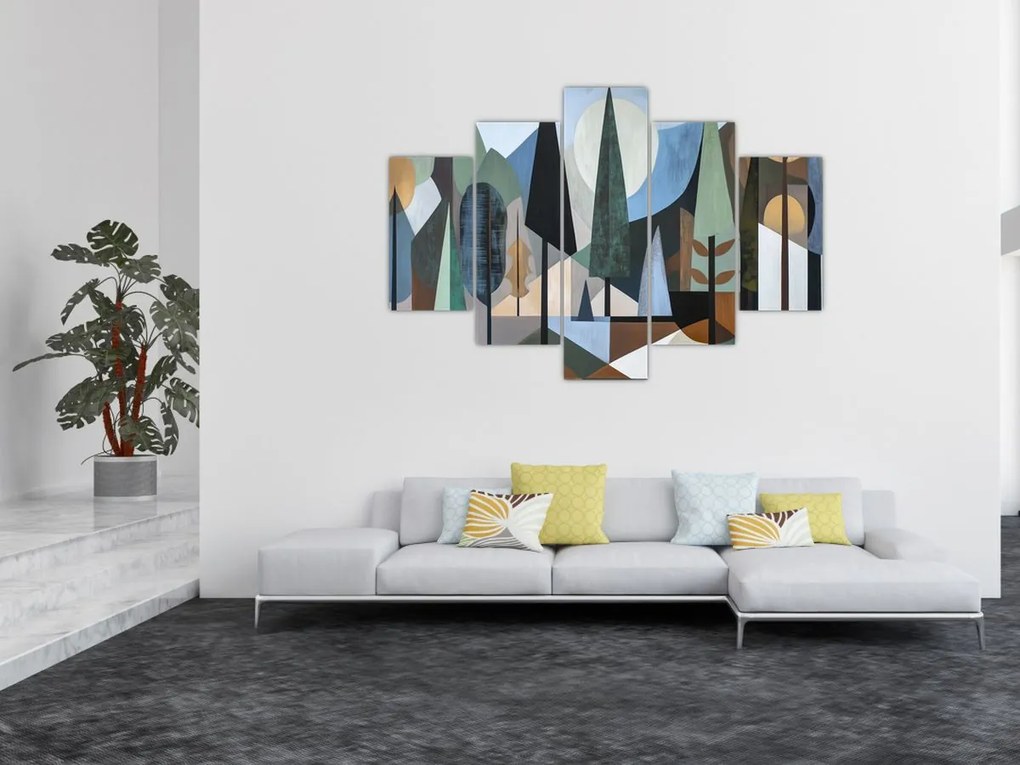 Tablou - Abstracție geometrică naturală II. (150x105 cm)