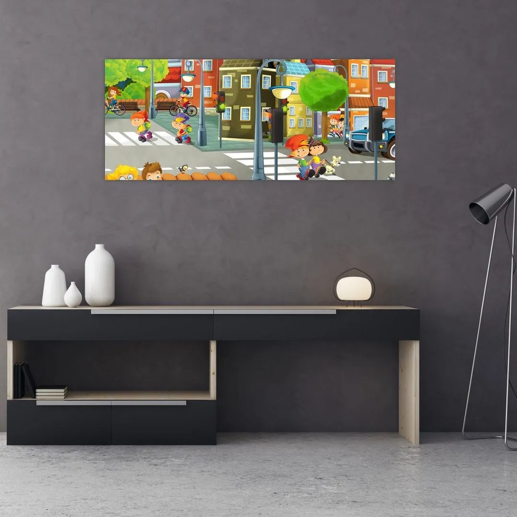 Tablou - Orășelul copiilor (120x50 cm)