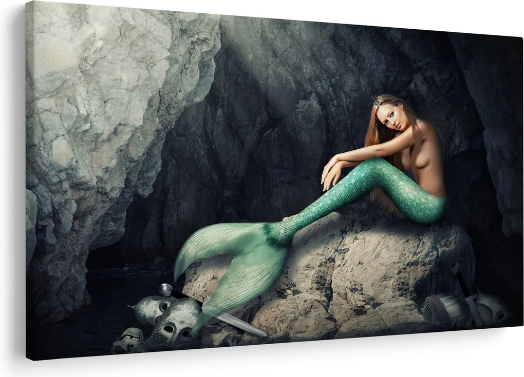 Tablou - Sirena pe stâncă (90x60 cm)