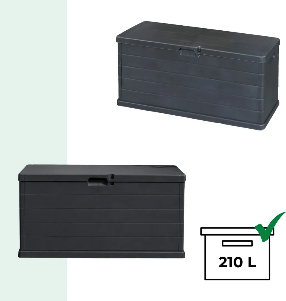 Cutie de depozitare OMEGA, 210L, 117x38x56cm, antracit I.P.A.E-Progarden