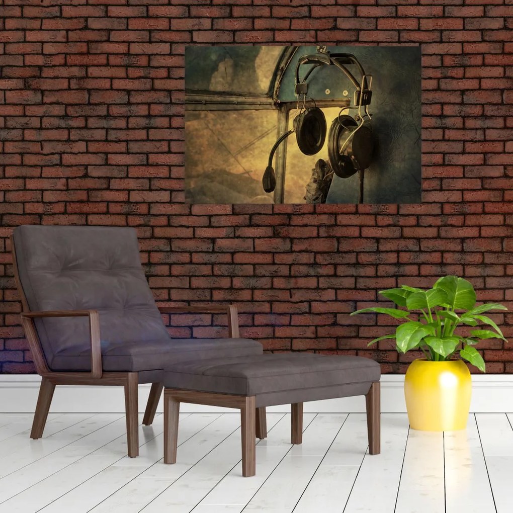 Tablou - Căști de avion de epocă (90x60 cm)