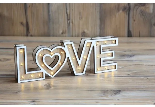 Globo 29976 - Lampa de masa LED LOVE 24xLED/0,06W/3xAA lemn