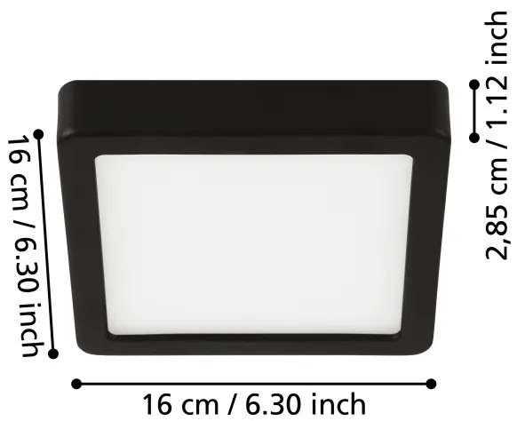 Eglo 900643 - Plafonieră pentru baie FUEVA LED/11W/230V IP44 neagră