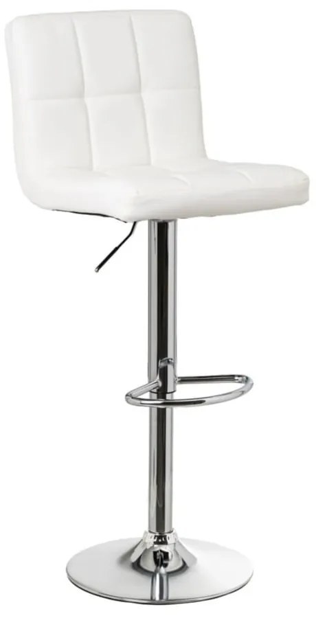 Scaune de bar albe cu înălțime ajustabilă 2 buc. din imitație de piele (înălțime șezut 93 cm) – Casa Selección