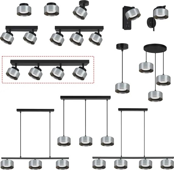 Brilagi - LED RGB spot reglabil AURA LUX 4xGX53/14W/230V Wi-Fi Tuya negru/fumuriu