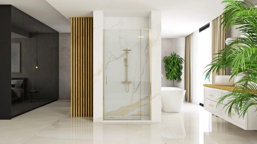 Ușă de duș Rea Hugo 80 Gold Brush + profil