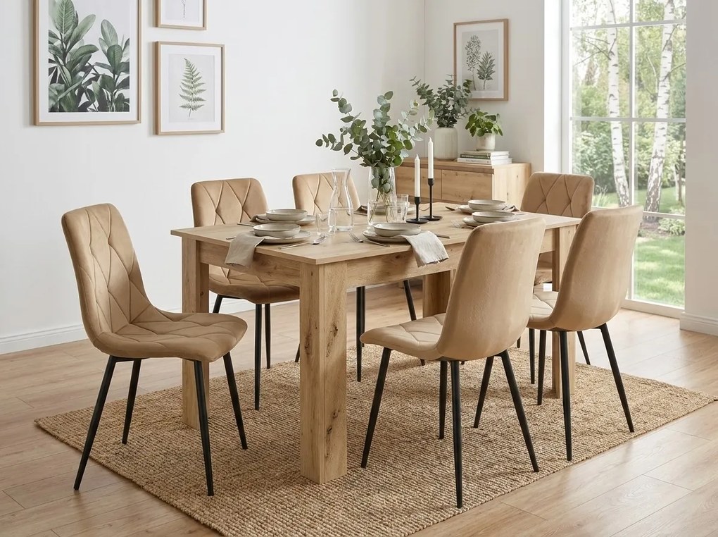 Masa de dining MADO 120x80 cm, stejar artisan