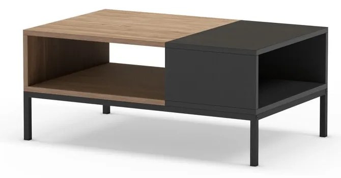 Măsuță de cafea neagră/în culoare naturală 56x90 cm Cailin – Marckeric