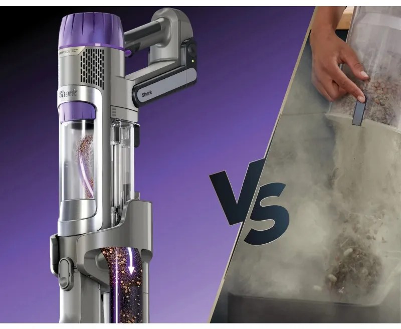 Aspirator vertical Shark IP3251EUT, 380W, 0.7 L, PowerDetect, Brat rabatabil, Autonomie 70 min, Gri/Violet