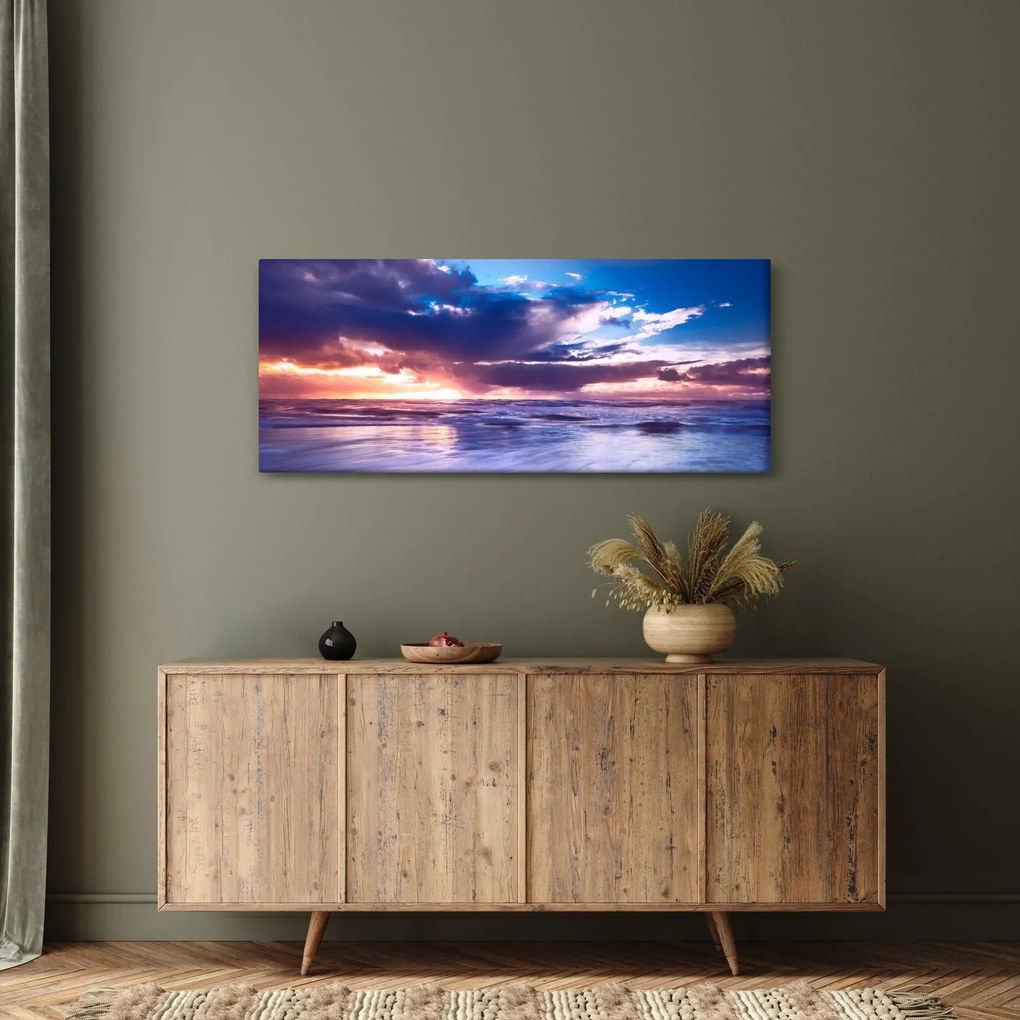 Tablou - Apus de soare la mare (120x50 cm)