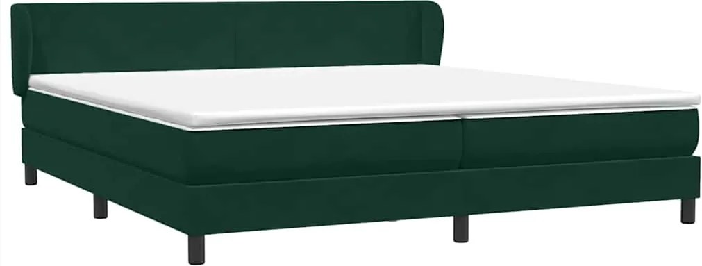 vidaXL Pat cu arcuri cu saltele verde închis 180x220 cm catifea