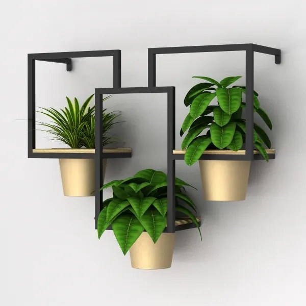 Ghiveci de flori de perete 46x53 cm auriu