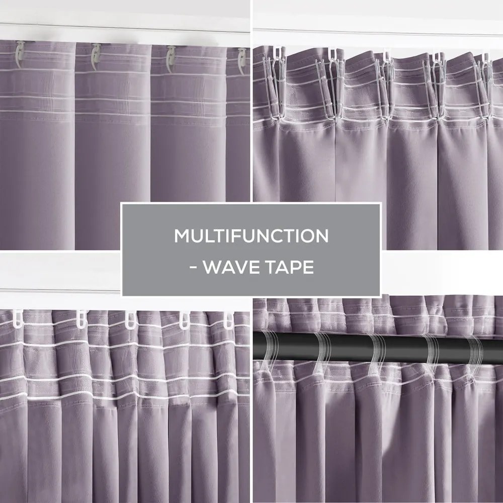 Draperie roz prăfuit dimout (semi-opacă) 140x245 cm Kierra – Restilo