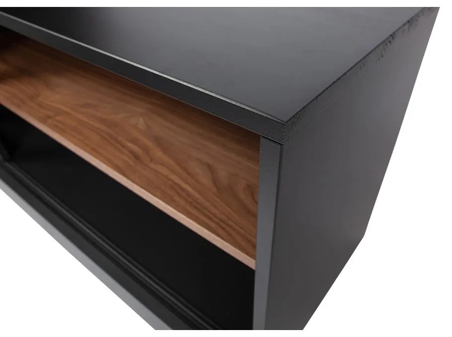 Comodă TV neagră din lemn de pin 180x50 cm James – WOOOD