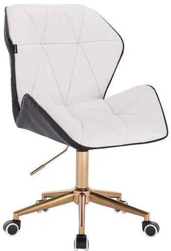 HR212K SCAUN ALB ȘI NEGRU BAZĂ AURIE