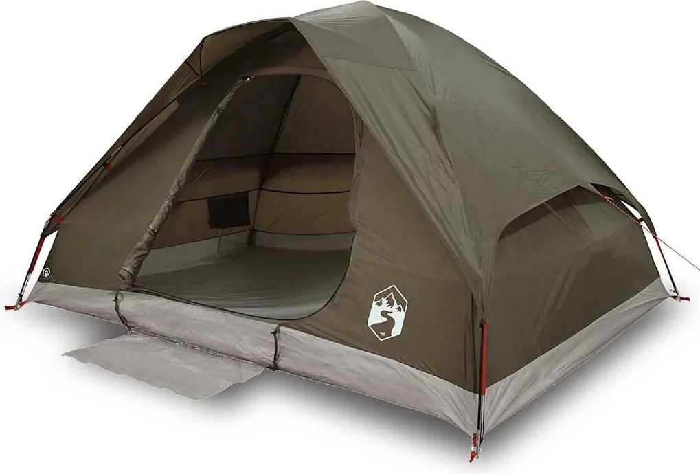 vidaXL Cort de camping cupolă pentru 2 persoane, maro, impermeabil