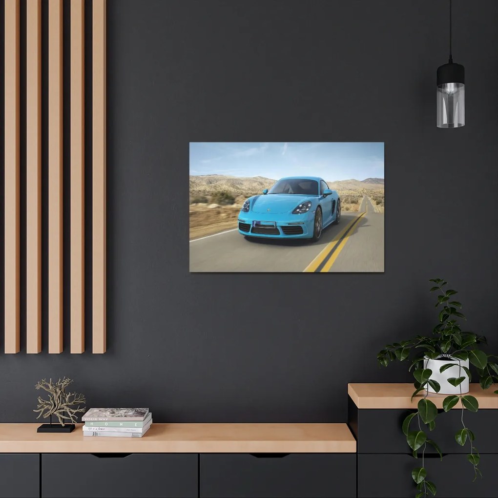 Tablou Canvas Blue Porsche 120x80 cm