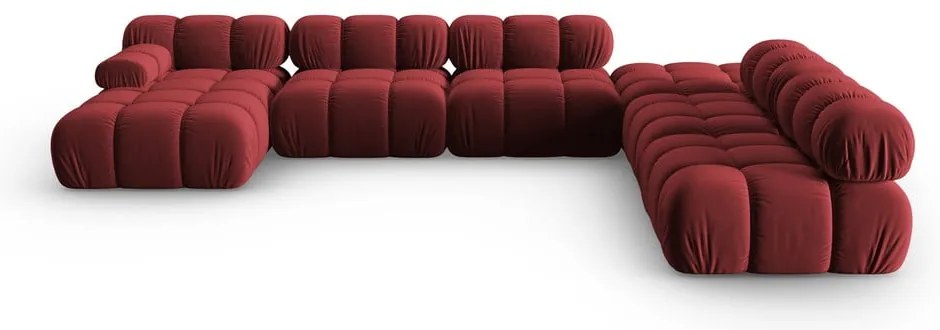 Canapea roșie cu tapițerie din catifea 379 cm Bellis – Micadoni Home