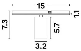 Modul, Spot negru LED pentru Sina magnetica MADOC 5W