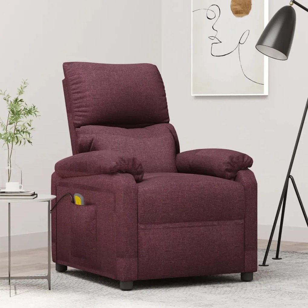 342465 vidaXL Fotoliu de masaj, violet, material textil