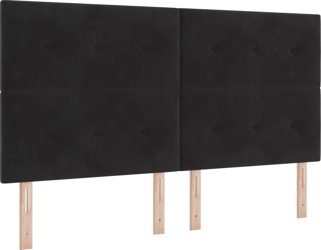 vidaXL Tăblie LED cu benzi LED Manual Negru 180 cm Catifea