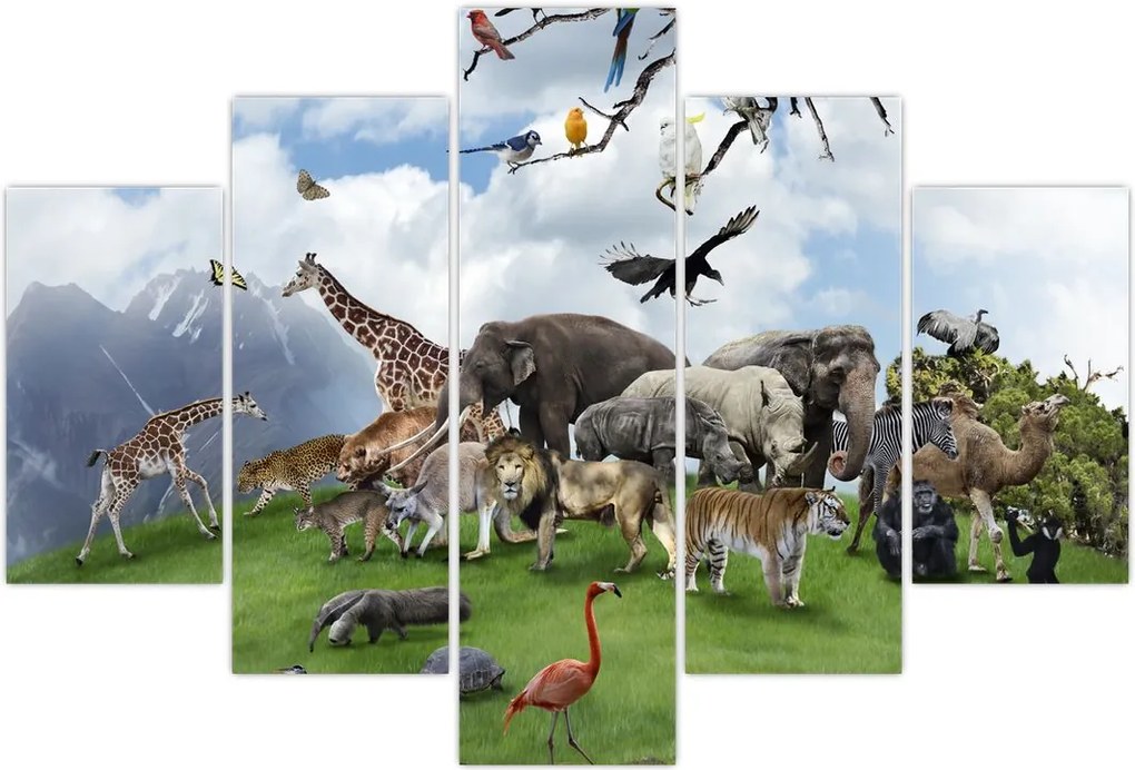 Tablou - Animale pe insulă (150x105 cm)