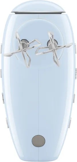 Mixer manual SMEG 50's Style HMF01PBEU, 250 W, 9 viteze, Functie Turbo, Afisaj LED, Timer, Accesorii, Albastru